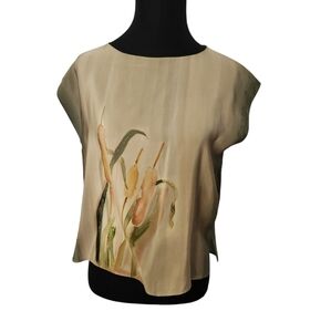 Hand Painted Silk Blouse‎ by Lahja Size Small